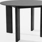45" Black Solid Wood Round Top Dining Table