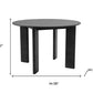 45" Black Solid Wood Round Top Dining Table