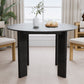 45" Black Solid Wood Round Top Dining Table