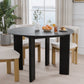 45" Black Solid Wood Round Top Dining Table