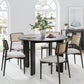 45" Black Solid Wood Round Top Dining Table