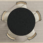 45" Black Solid Wood Round Top Dining Table