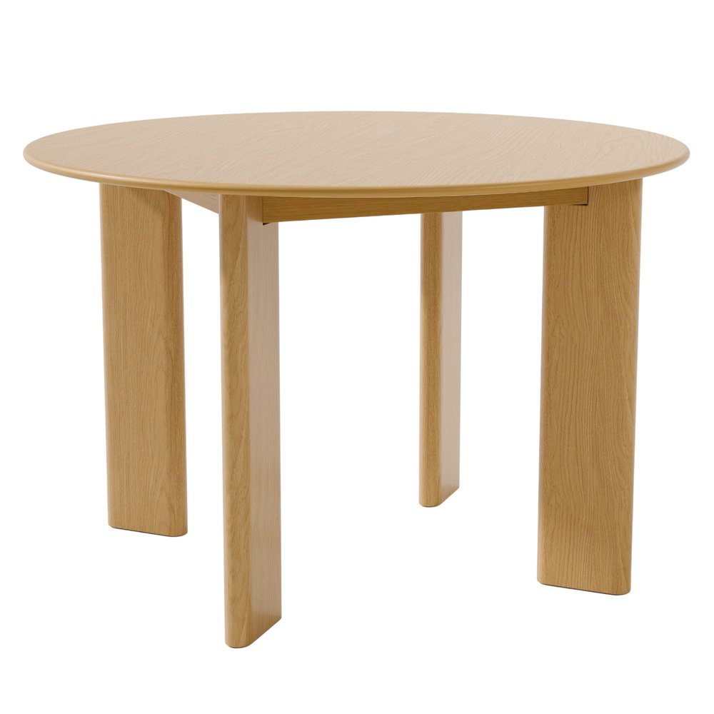 45" Beige Solid Wood Round Top Dining Table