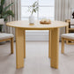 45" Beige Solid Wood Round Top Dining Table
