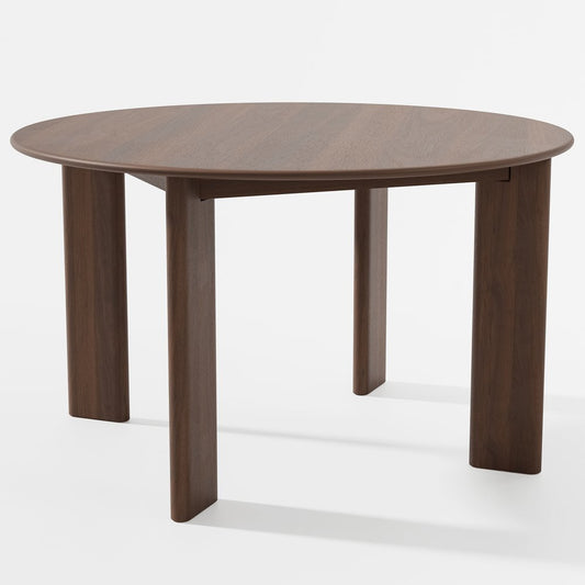 51" Brown Solid Wood Round Top Dining Table