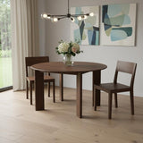 51" Brown Solid Wood Round Top Dining Table