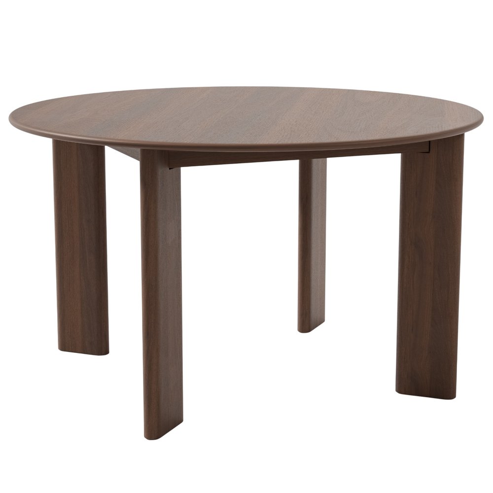 51" Brown Solid Wood Round Top Dining Table