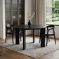 51" Black Solid Wood Round Top Dining Table