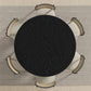 51" Black Solid Wood Round Top Dining Table