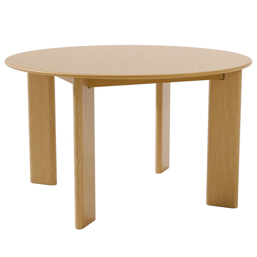 51" Beige Solid Wood Round Top Dining Table
