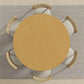 51" Beige Solid Wood Round Top Dining Table