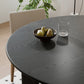 58" Black Solid Wood Round Top Dining Table