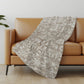 50" X 70" Taupe And Beige Damask Polyester Woven Plush Throw Blanket