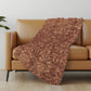 50" X 70" Burgundy And Brown Damask Polyester Woven Plush Throw Blanket