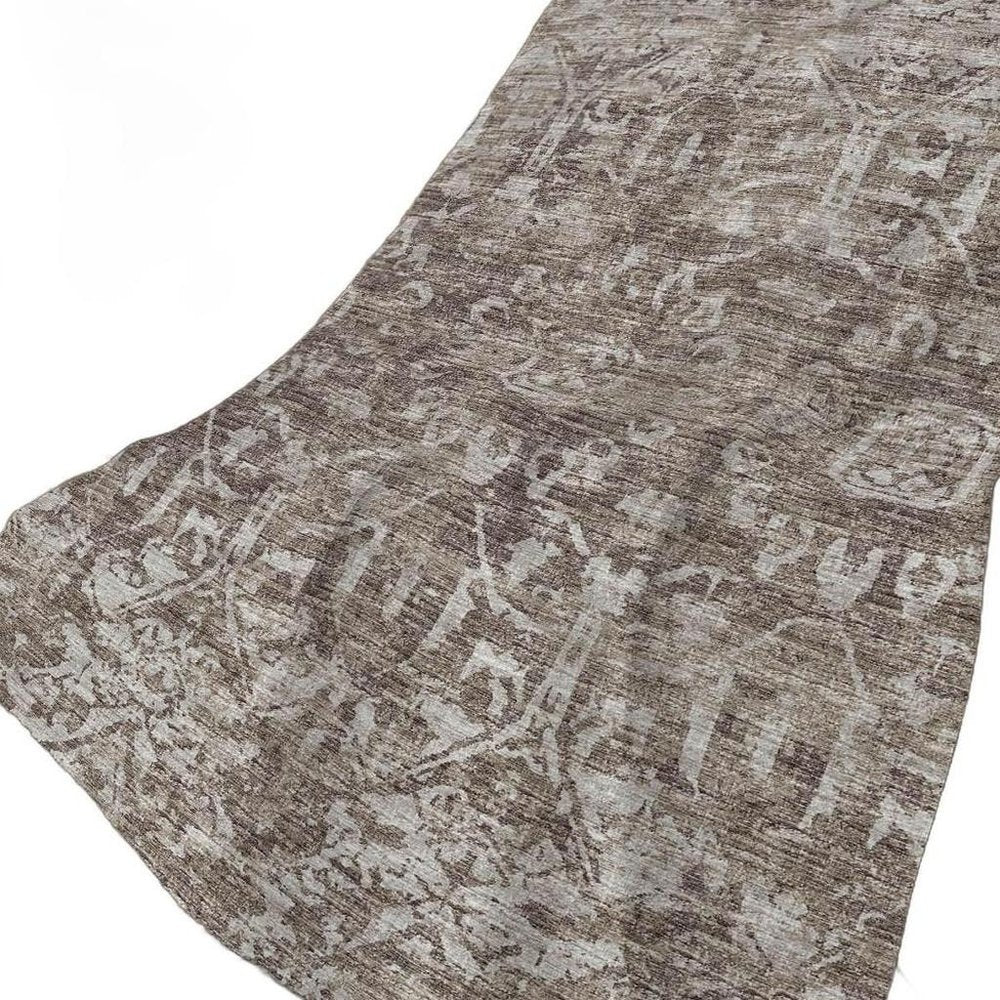 50" X 70" Brown And Beige Damask Polyester Woven Plush Throw Blanket