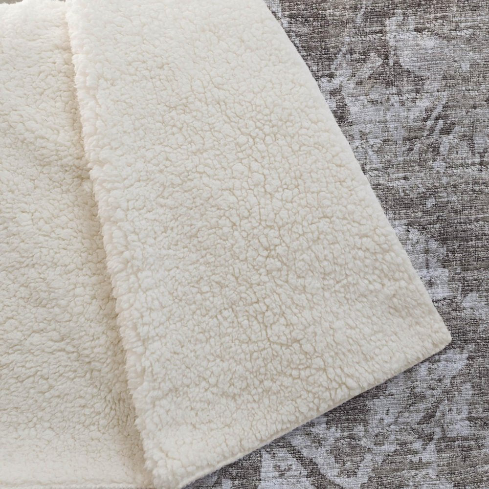 50" X 70" Brown And Beige Damask Polyester Woven Plush Throw Blanket