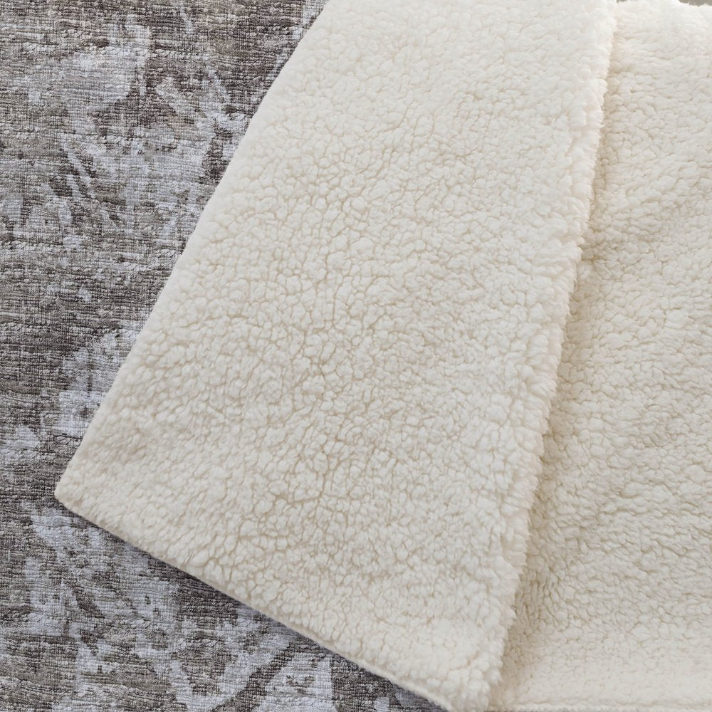 50" X 70" Brown And Beige Damask Polyester Woven Plush Throw Blanket