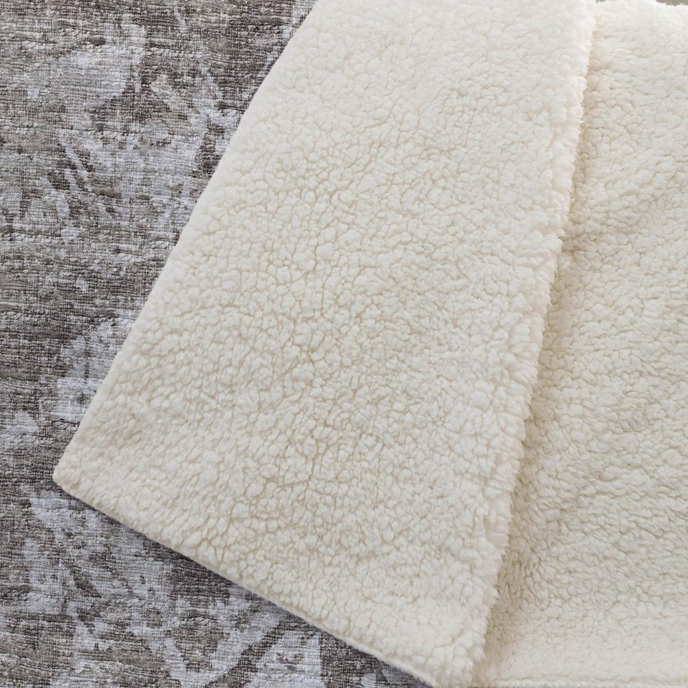 50" X 70" Brown And Beige Damask Polyester Woven Plush Throw Blanket
