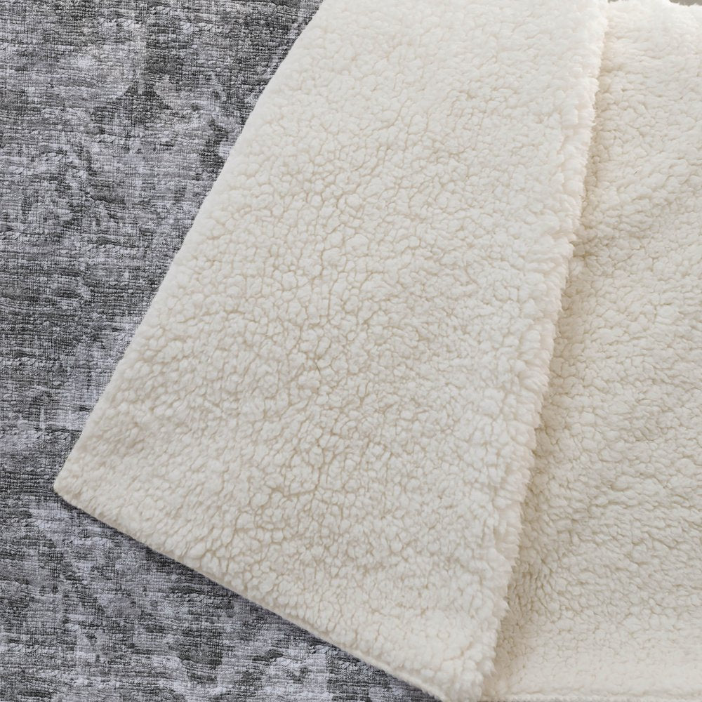 50" X 70" Charcoal And Gray Damask Polyester Woven Plush Throw Blanket