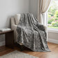 50" X 70" Charcoal And Gray Damask Polyester Woven Plush Throw Blanket