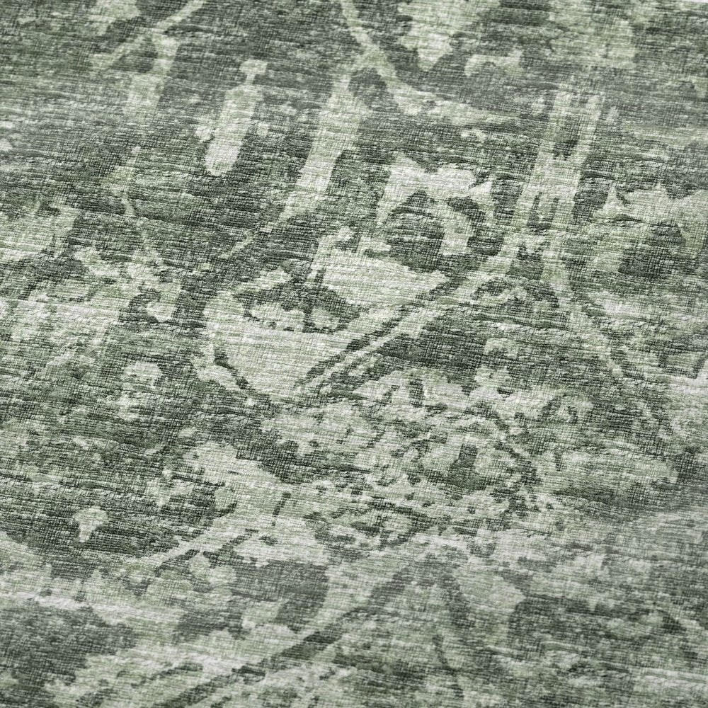 50" X 70" Green And Gray Damask Polyester Woven Plush Throw Blanket