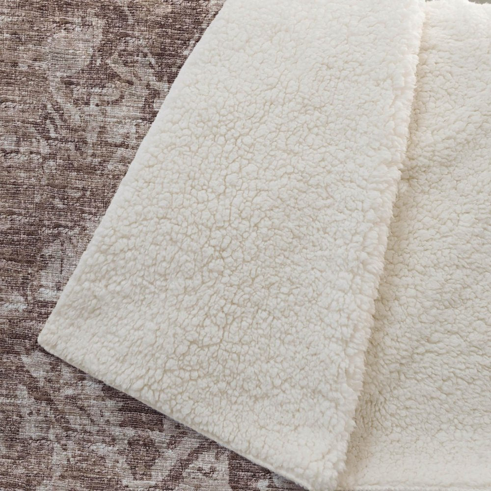 50" X 70" Chocolate And Beige Damask Polyester Woven Plush Throw Blanket