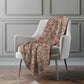 50" X 70" Chocolate And Beige Damask Polyester Woven Plush Throw Blanket