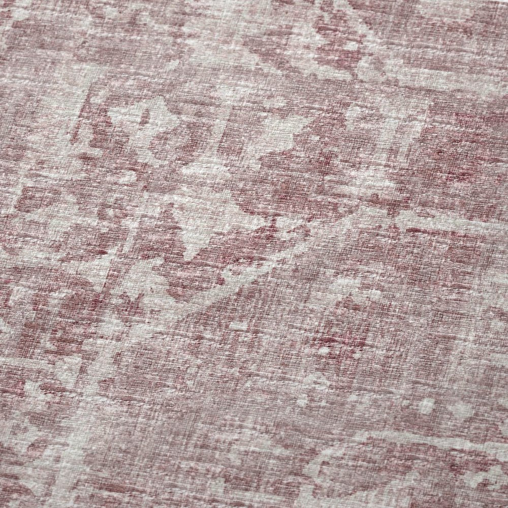 50" X 70" Pink And Ivory Damask Polyester Woven Plush Throw Blanket