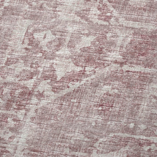 50" X 70" Pink And Ivory Damask Polyester Woven Plush Throw Blanket