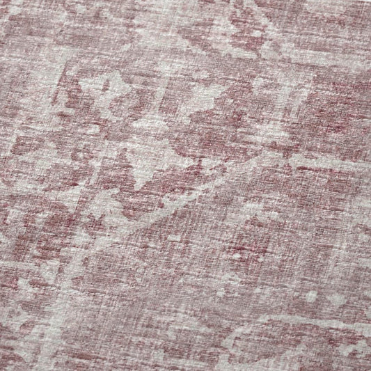 50" X 70" Pink And Ivory Damask Microfiber Plush Throw Blanket