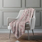 50" X 70" Pink And Ivory Damask Polyester Woven Plush Throw Blanket