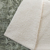 50" X 70" Olive Green And Beige Damask Polyester Woven Plush Throw Blanket