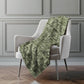 50" X 70" Olive Green And Beige Damask Polyester Woven Plush Throw Blanket
