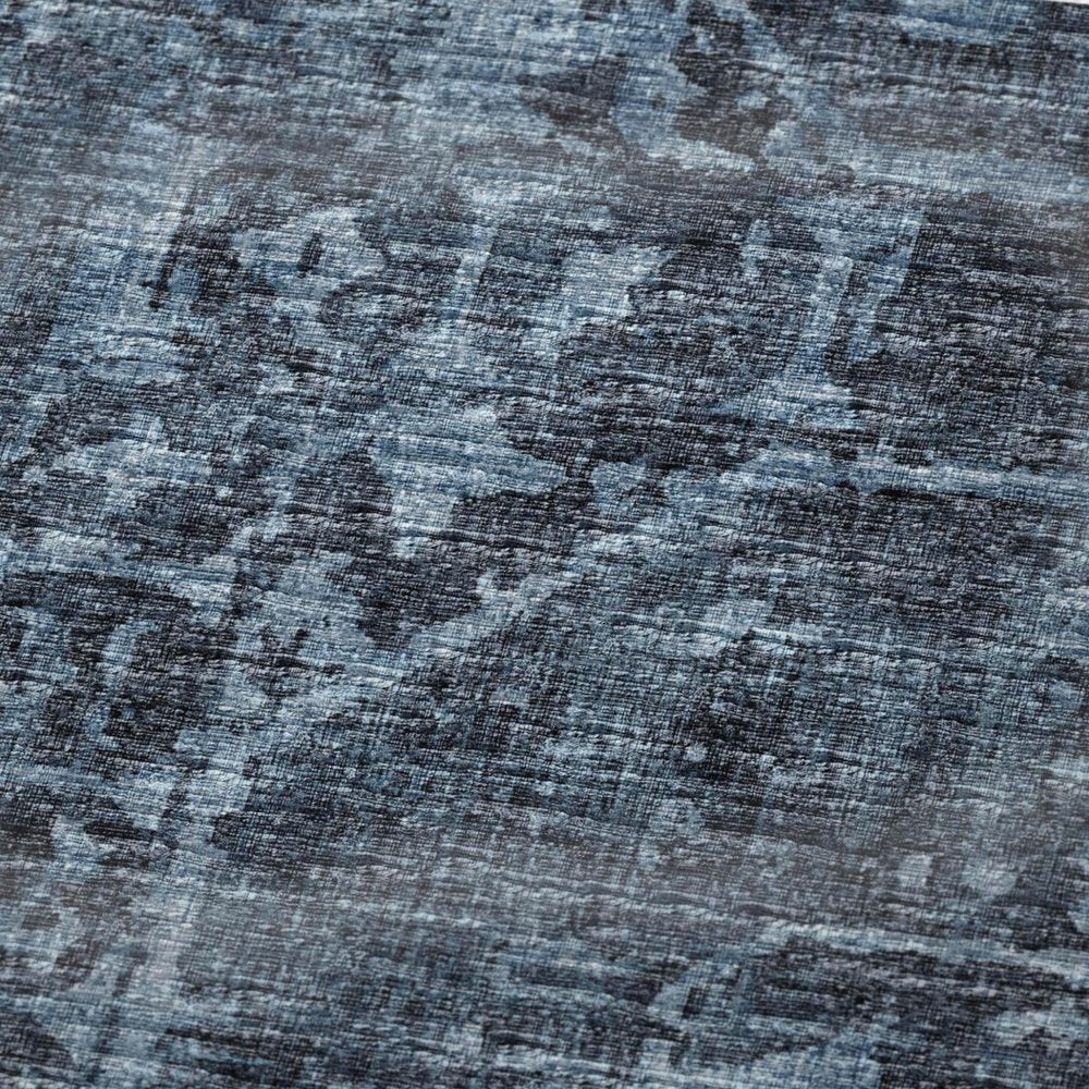 50" X 70" Navy Blue And Gray Damask Polyester Woven Plush Throw Blanket