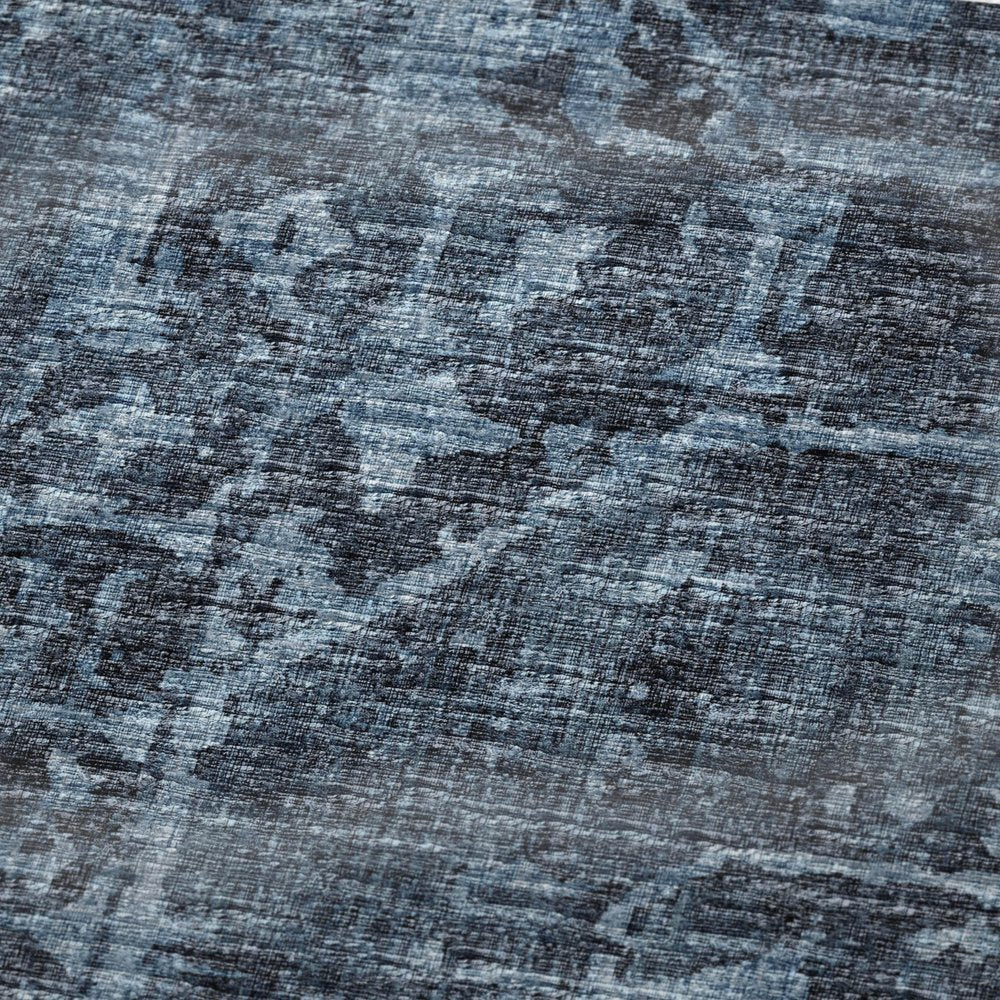 50" X 70" Navy Blue And Gray Damask Polyester Woven Plush Throw Blanket