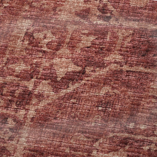 50" X 70" Red And Maroon Damask Polyester Woven Plush Throw Blanket