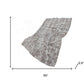 50" X 70" Gray And Charcoal Damask Polyester Woven Plush Throw Blanket