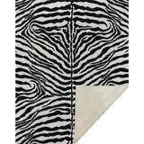 50" X 70" Black And Ivory Zebra Microfiber Plush Throw Blanket