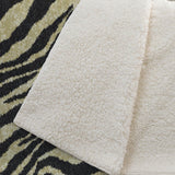 50" X 70" Beige And Black Zebra Plush Throw Blanket