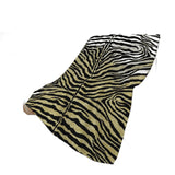 50" X 70" Black And Beige Animal Print Polyester Woven Plush Throw Blanket