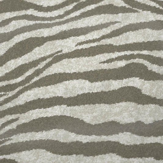 50" X 70" Ivory And Taupe Zebra Plush Throw Blanket