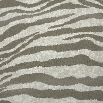 50" X 70" Ivory And Taupe Zebra Plush Throw Blanket