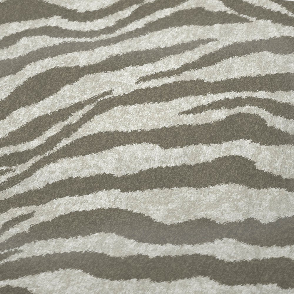 50" X 70" Taupe And Ivory Animal Print Polyester Woven Plush Throw Blanket