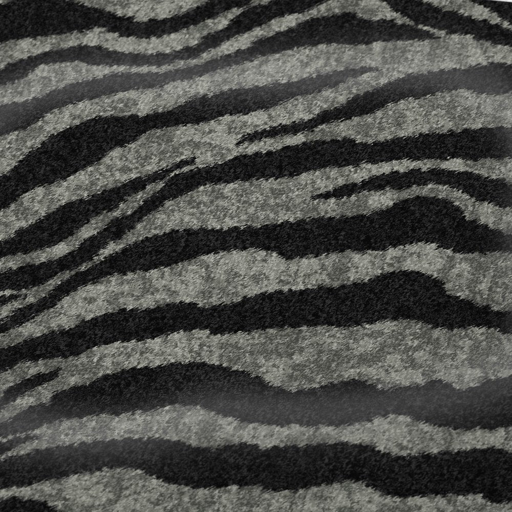 50" X 70" Gray And Black Animal Print Polyester Woven Plush Throw Blanket