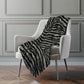 50" X 70" Gray And Black Animal Print Polyester Woven Plush Throw Blanket
