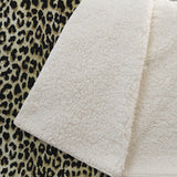 50" X 70" Beige And Black Leopard Plush Throw Blanket