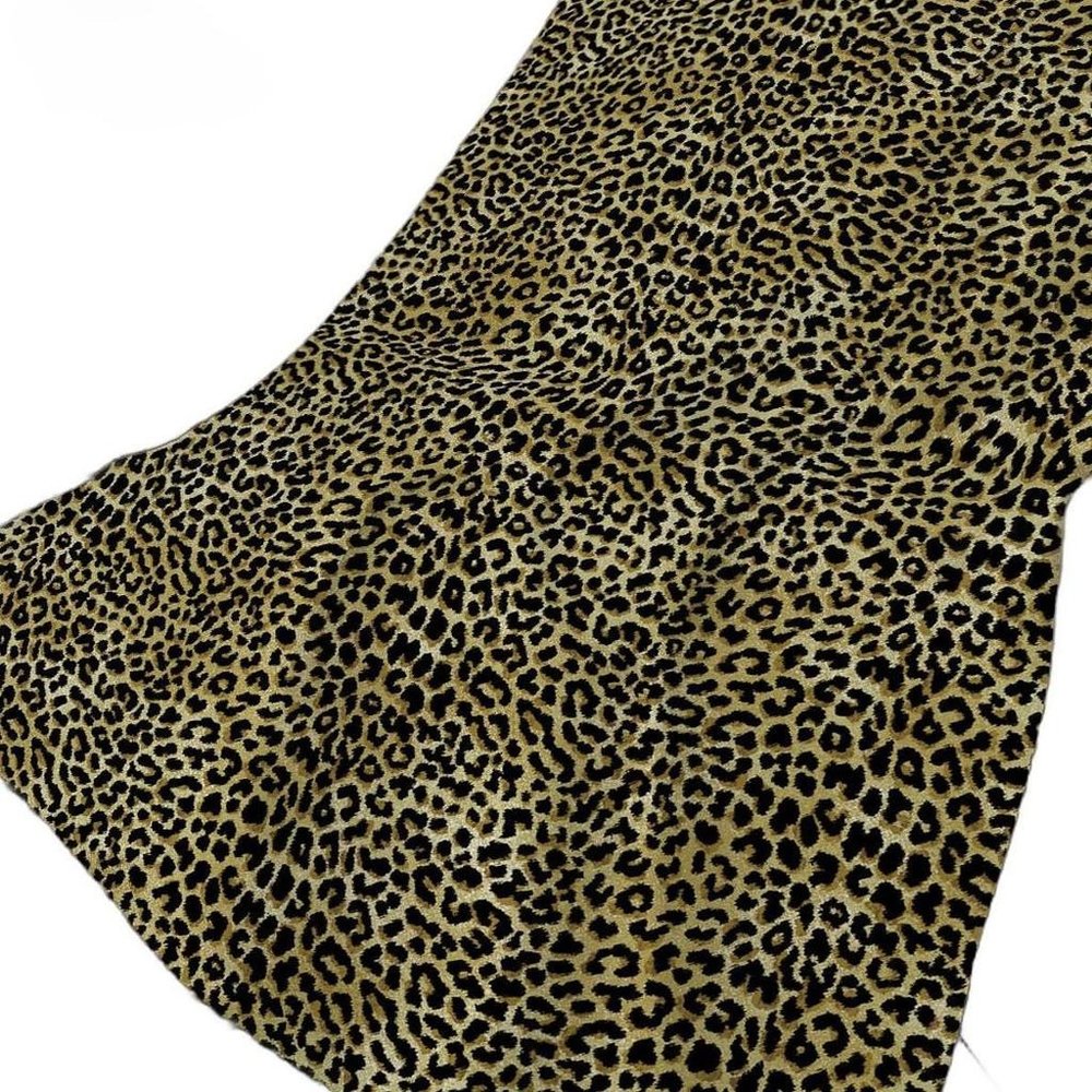 50" X 70" Black And Beige Animal Print Polyester Woven Plush Throw Blanket