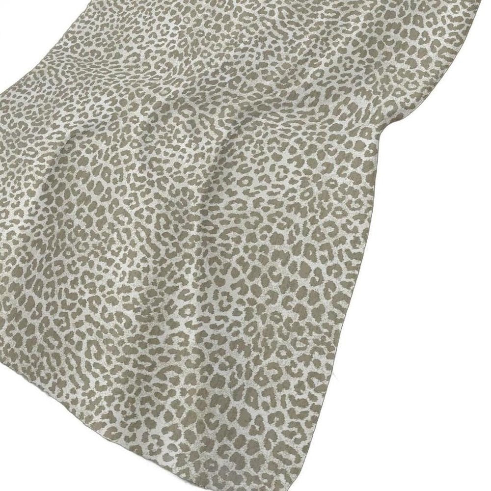 50" X 70" Ivory And Taupe Leopard Plush Throw Blanket