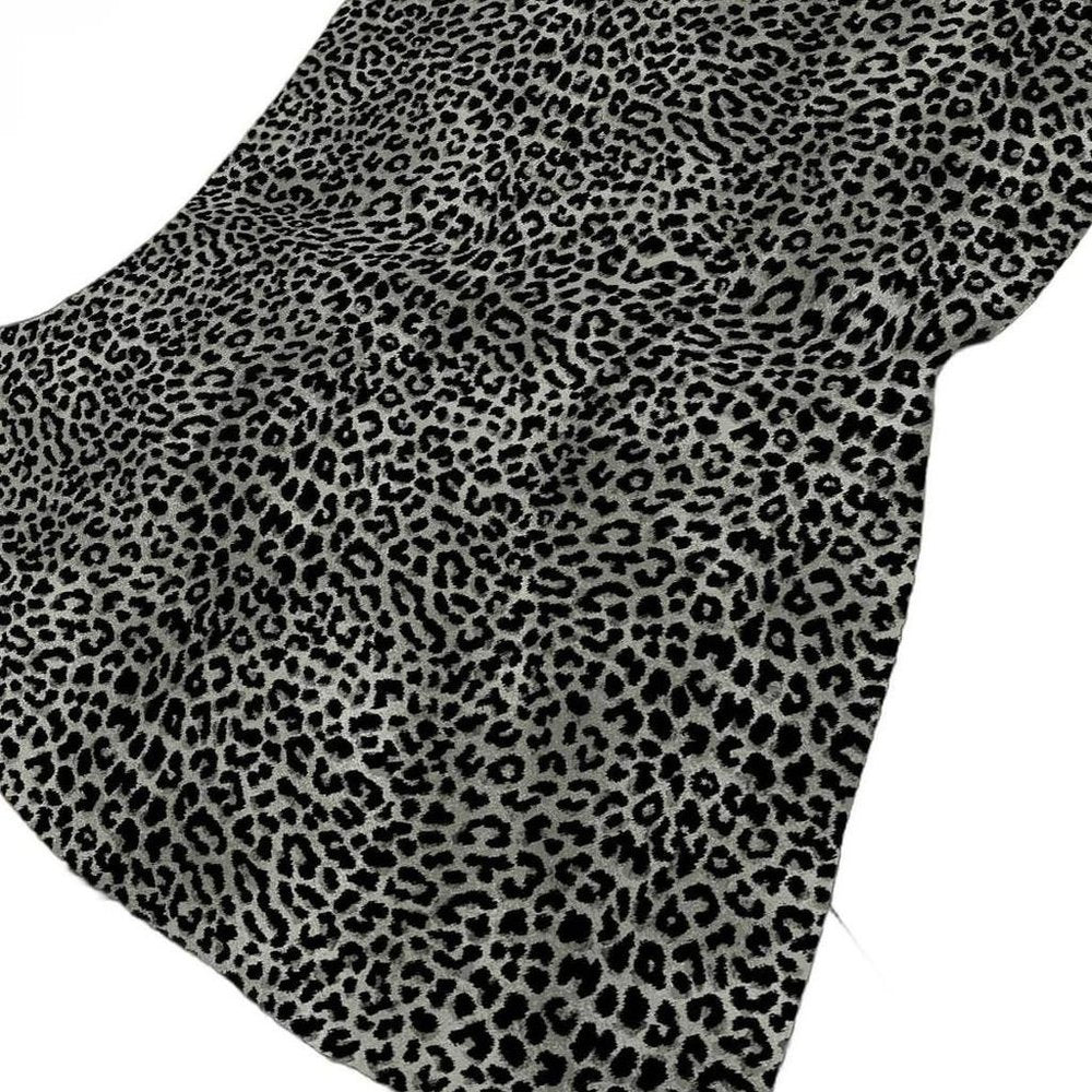50" X 70" Gray And Black Animal Print Polyester Woven Plush Throw Blanket