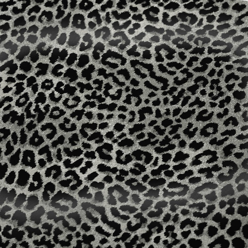 50" X 70" Black And Gray Leopard Plush Throw Blanket